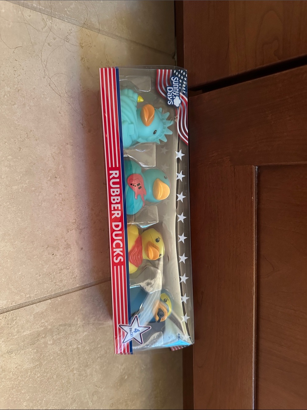4th of July Rubber Ducks 4-Pack - Blue, Turquoise, Yellow